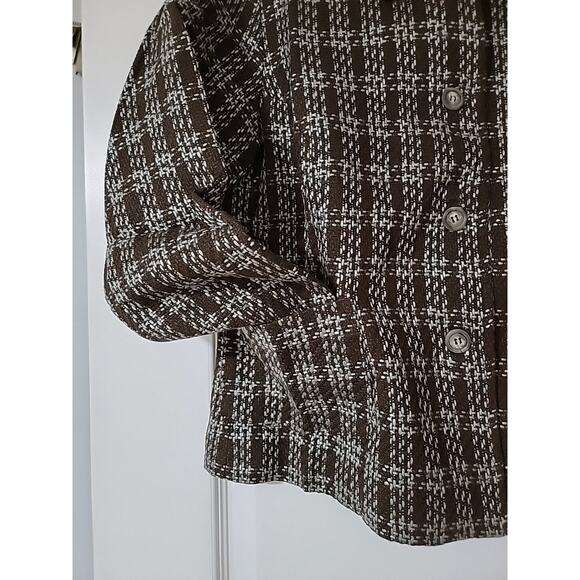 Monterey‎ Bay NWT Tweed Blazer Lady Jacket Brown/Blue Lined Size 12P - Picture 4 of 10